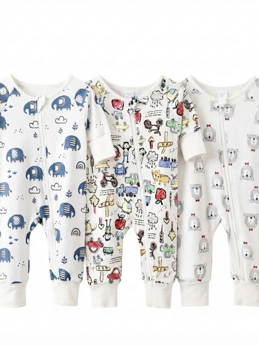 3-Pack Sleep & Play One-Piece Bodysuit Sleepers 9-12 Months